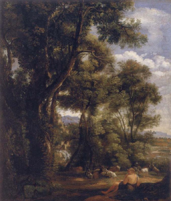 Landscape with goatherd and goats, John Constable